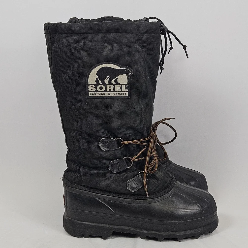 Sorel Kaufman Canada Black Winter Boots Size 7
